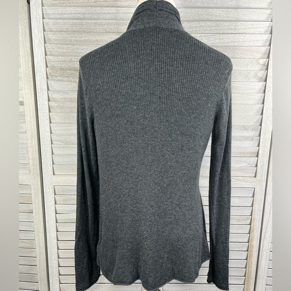 EXPRESS Open Front Cardigan Lightweight Cashmere Blend Gray-Medium - Picture 2 of 2